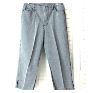 Cotton checked print Capri